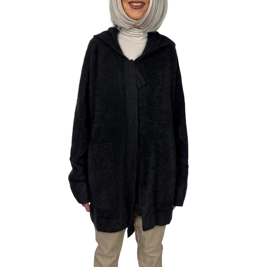 RACCOON ZIP CARDIGAN W/HOOD