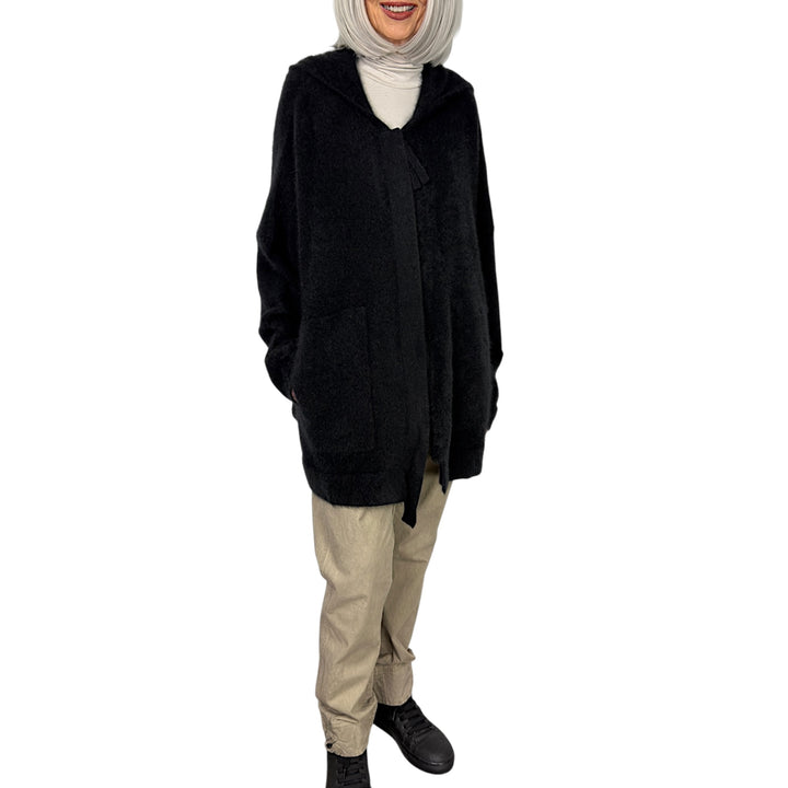 RACCOON ZIP CARDIGAN W/HOOD