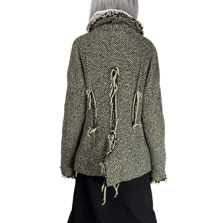 SHAPED CHECK TWEED JACKET