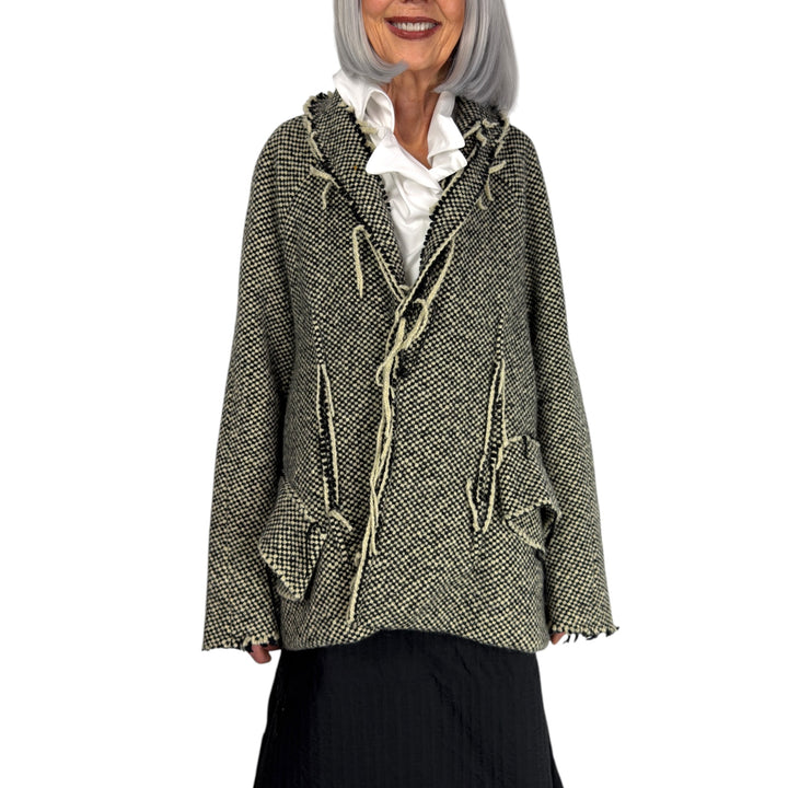 OVERSIZED CHECK TWEED JACKET