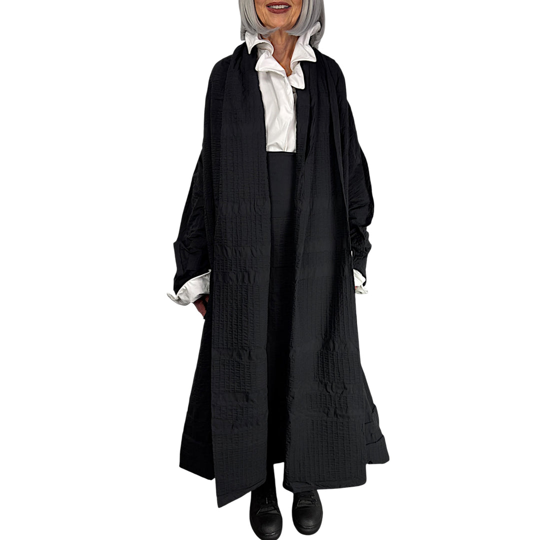 3D OPTIC SHAWL COLLAR COAT