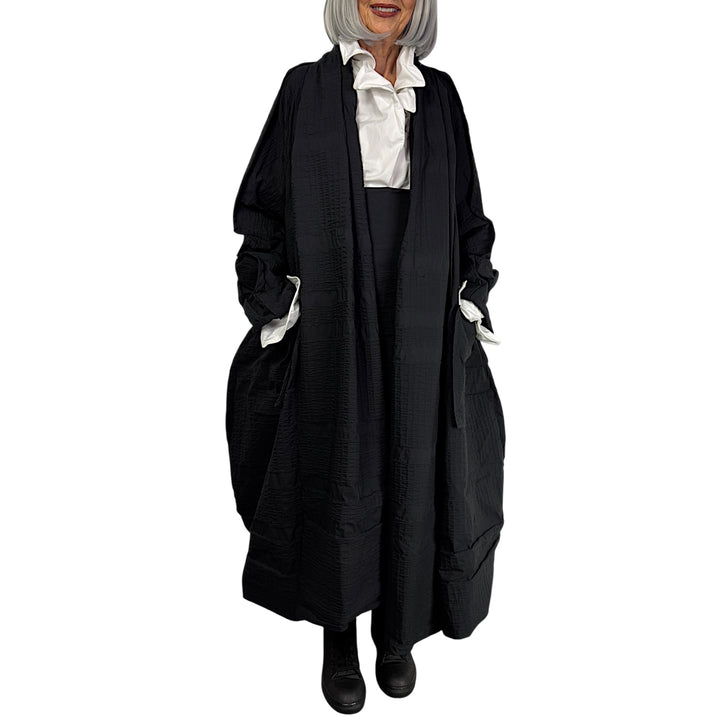 3D OPTIC SHAWL COLLAR COAT