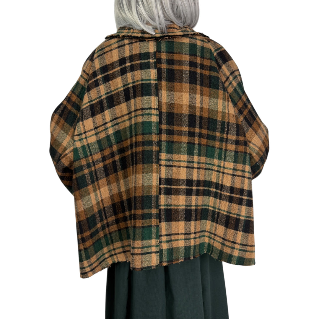 WOOL PLAID BOXY JACKET