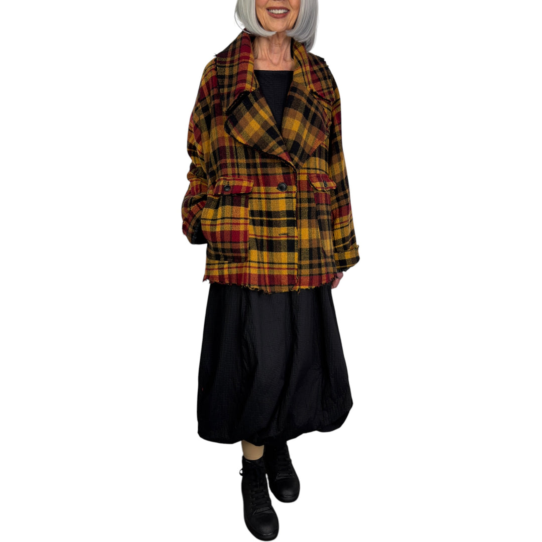 WOOL PLAID BOXY JACKET