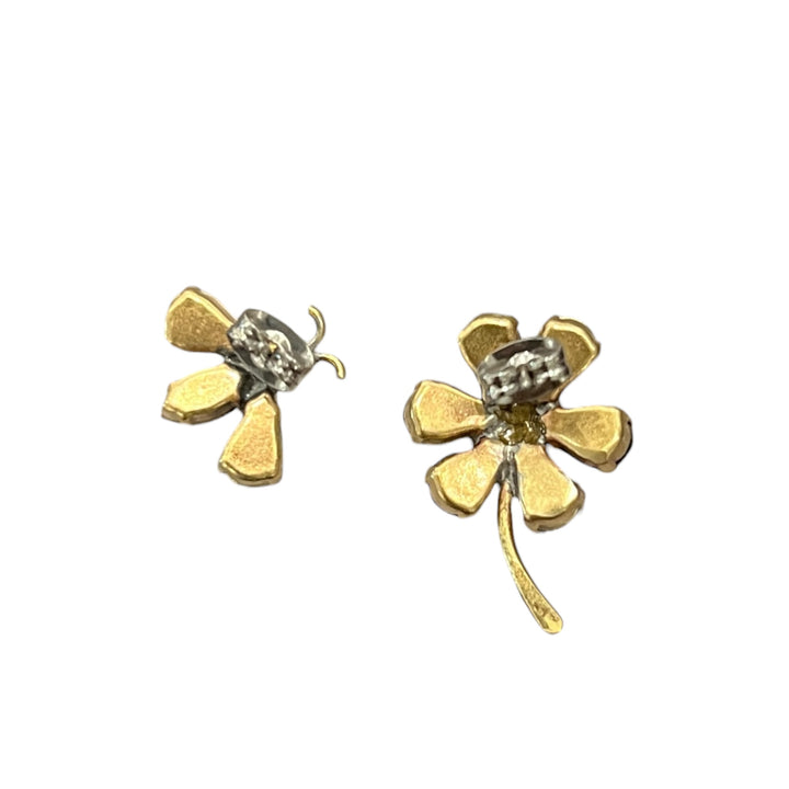 BEE & FLOWER RHINESTONE EARRINGS