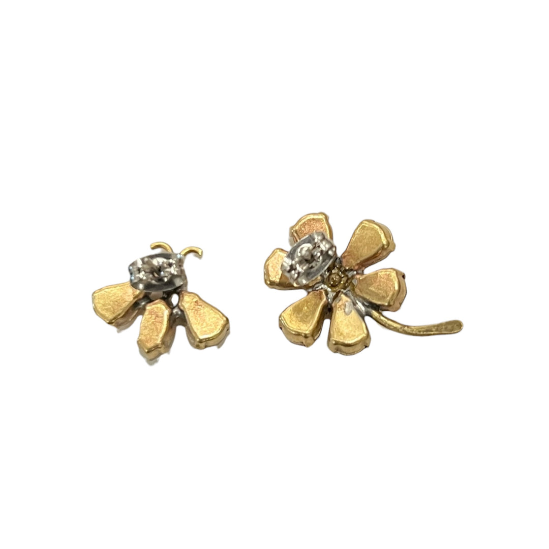 BEE & FLOWER RHINESTONE EARRINGS