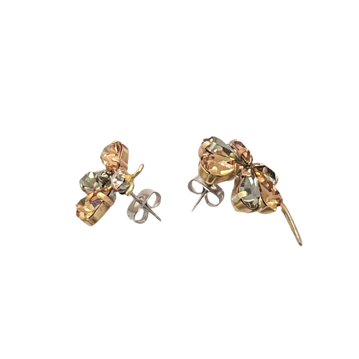 BEE & FLOWER RHINESTONE EARRINGS