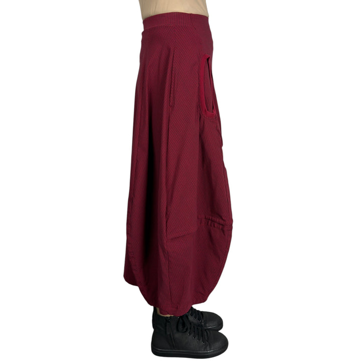 CHECK PRINT CURVED SKIRT