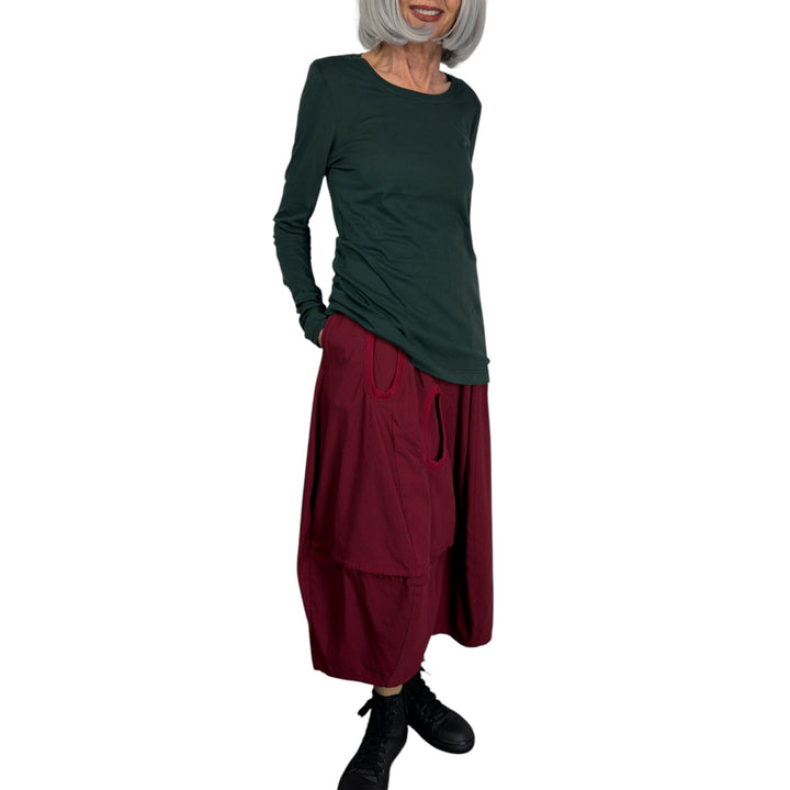 CHECK PRINT CURVED SKIRT