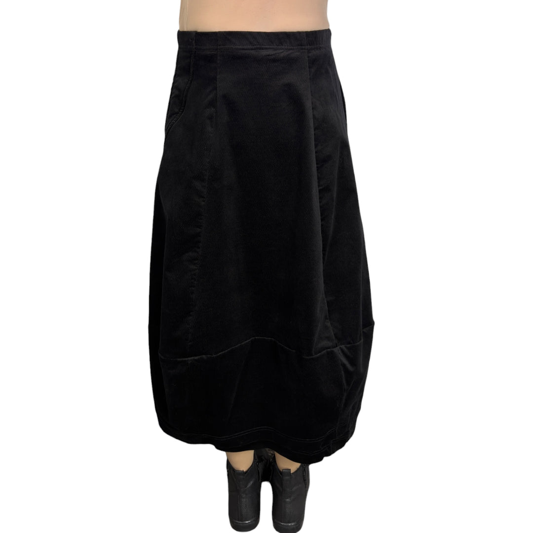 BRUSHED CORDUROY CURVED SKIRT
