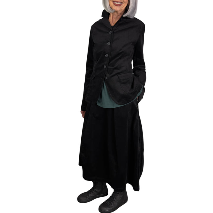 BRUSHED CORDUROY CURVED SKIRT