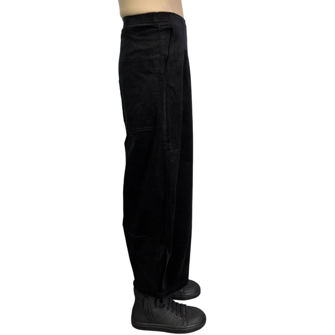 BRUSHED CORDUROY CURVED LEG PANT