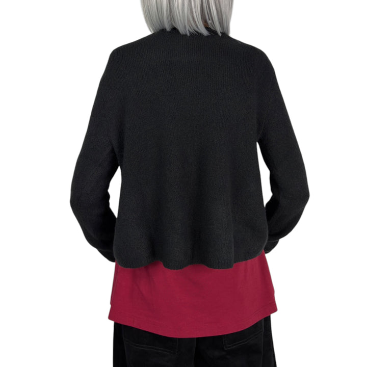 SOLID KNIT CROPPED CARDIGAN
