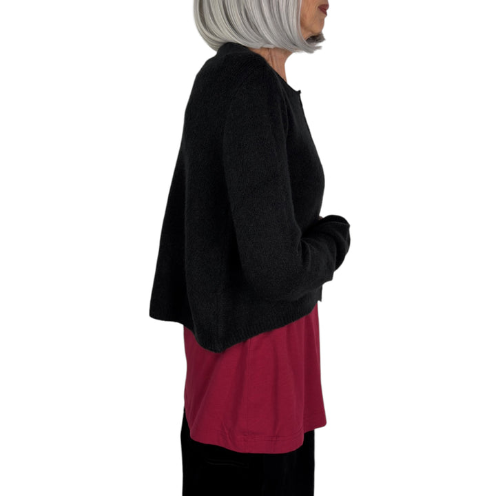 SOLID KNIT CROPPED CARDIGAN
