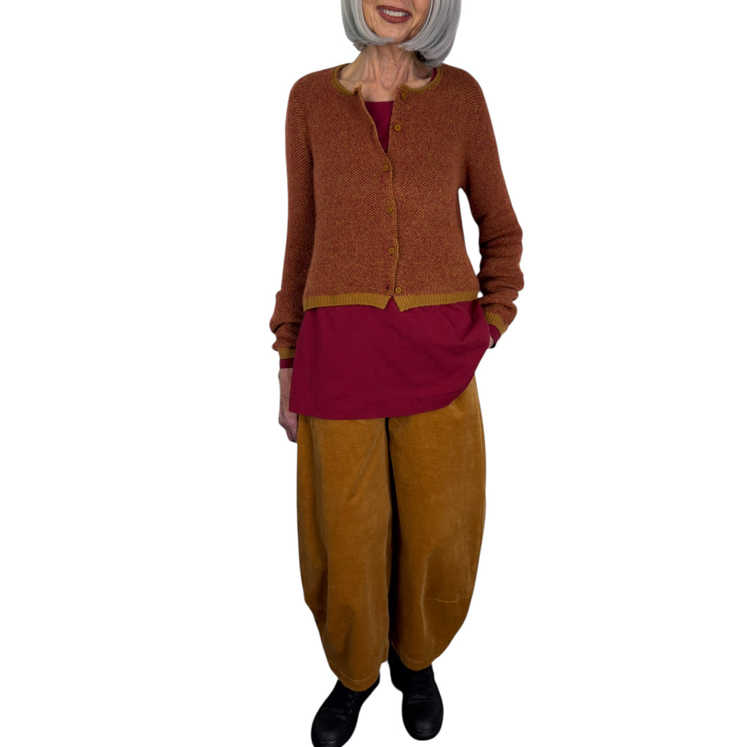 BIRDSEYE KNIT CROPPED CARDIGAN