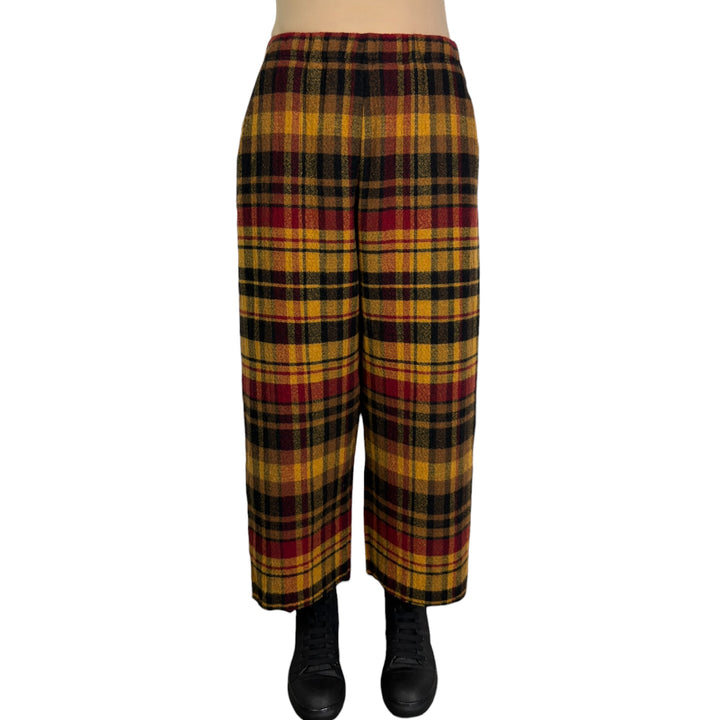 WOOL PLAID STRAIGHT LEG PANT