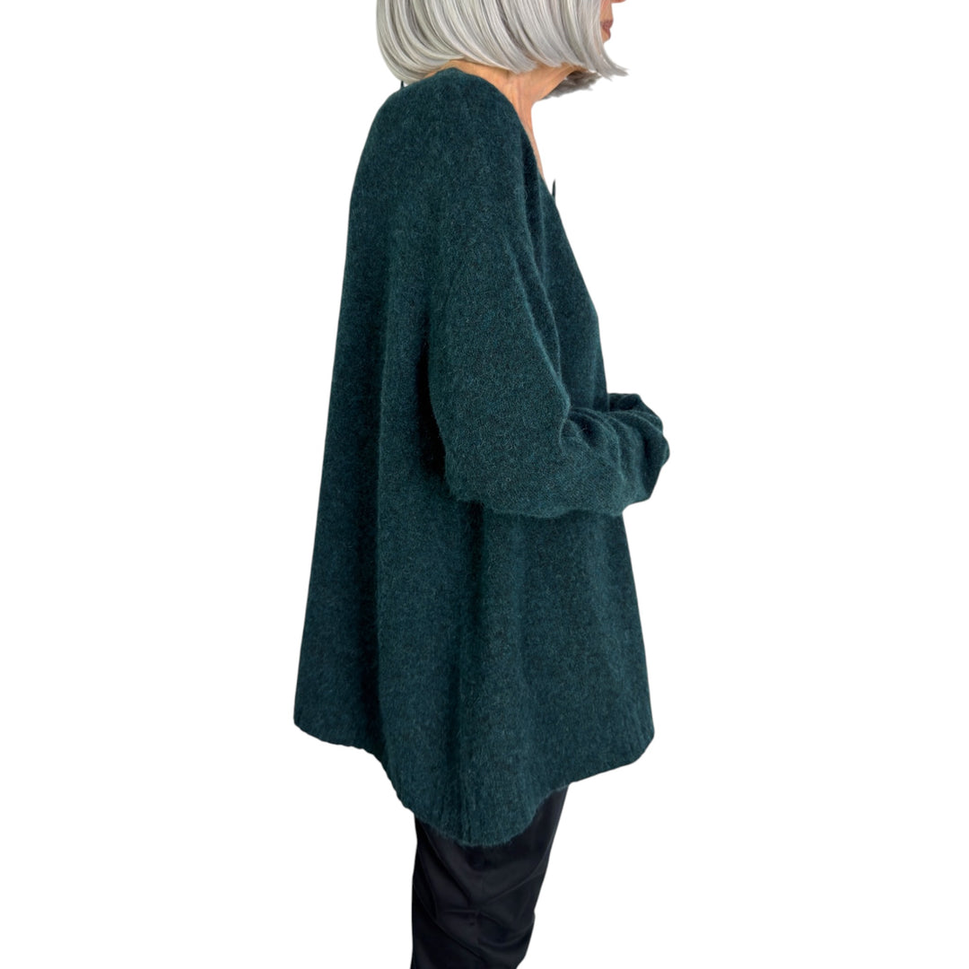 ASYMMETRIC NECK & HEM SWEATER