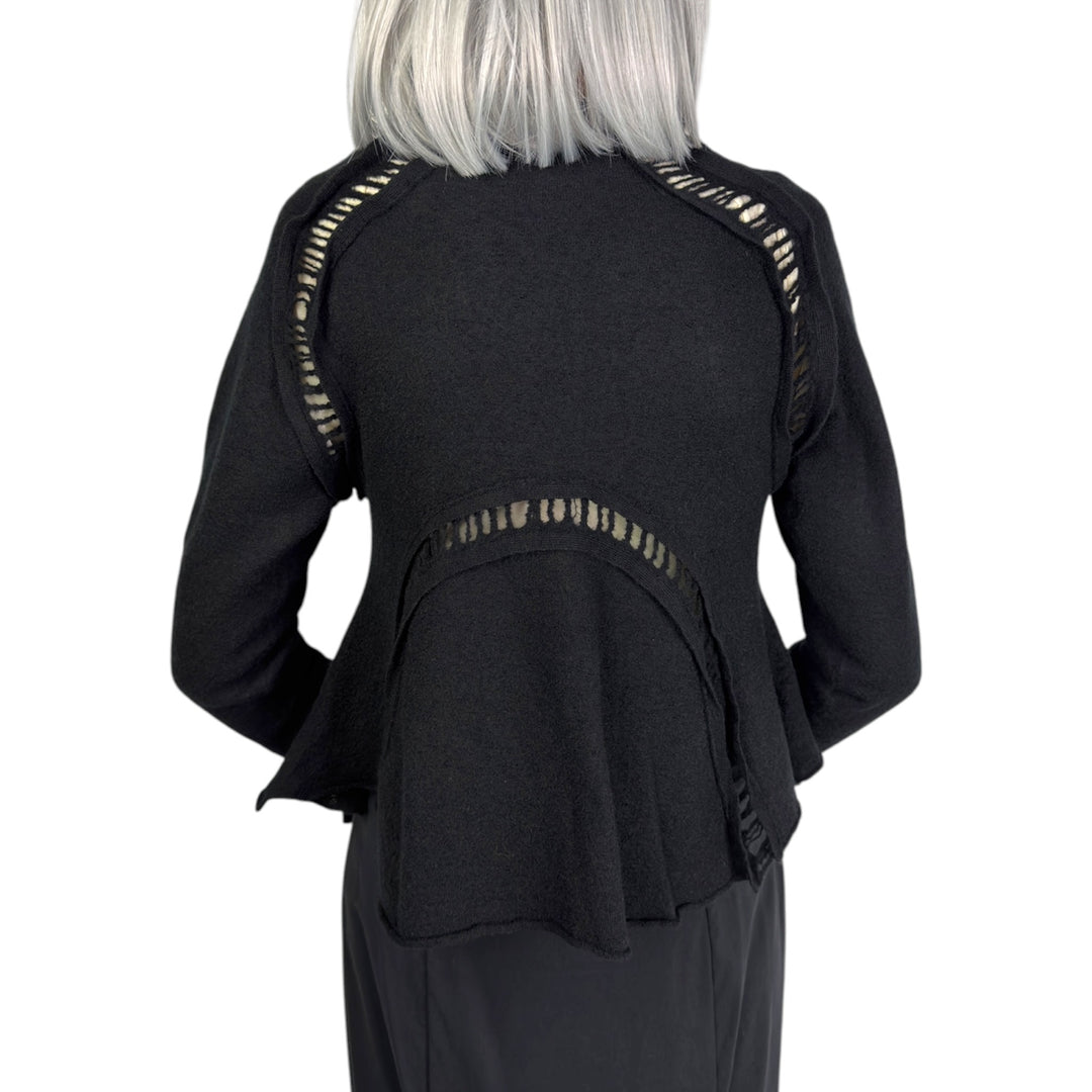 BOILED WOOL SHORT CARDIGAN