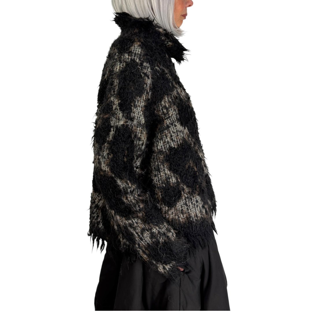 LEOPARD KNIT CROP SWEATER