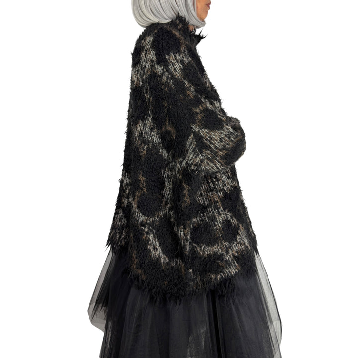 LEOPARD KNIT LONG SWEATER
