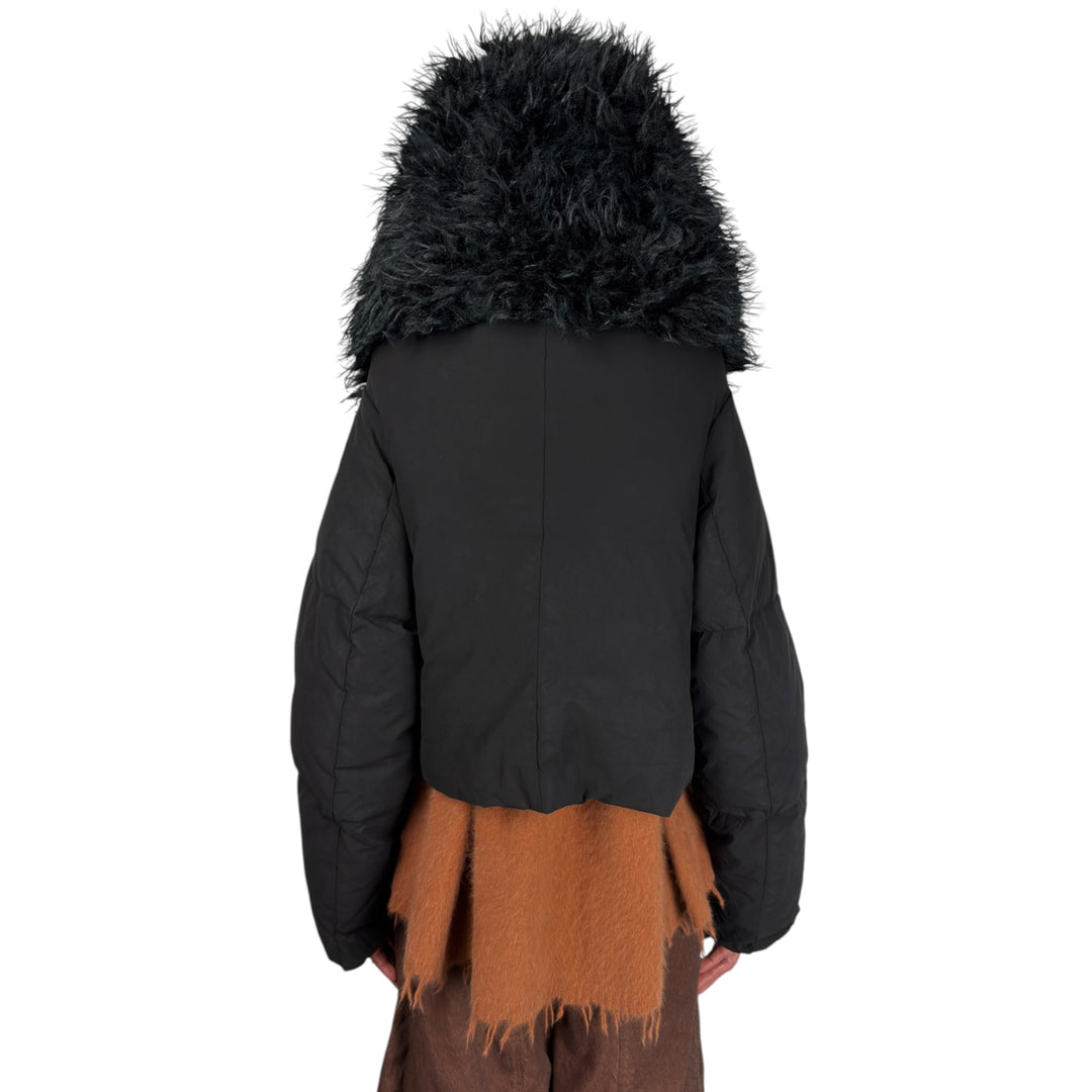 FAUX FUR HOOD/SCARF PUFFER JACKET