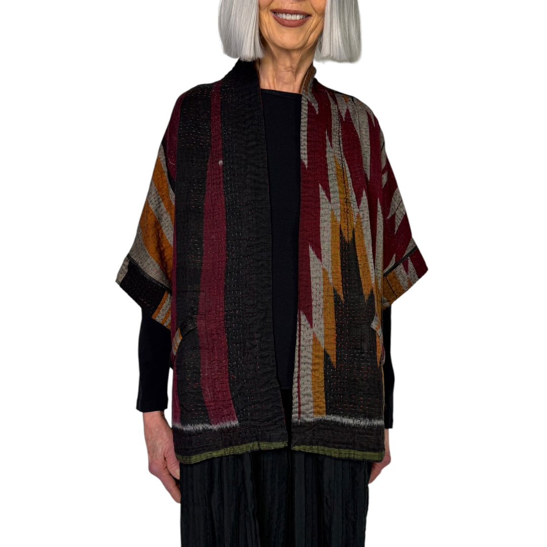 IKAT/OMBRE MINI PONCHO