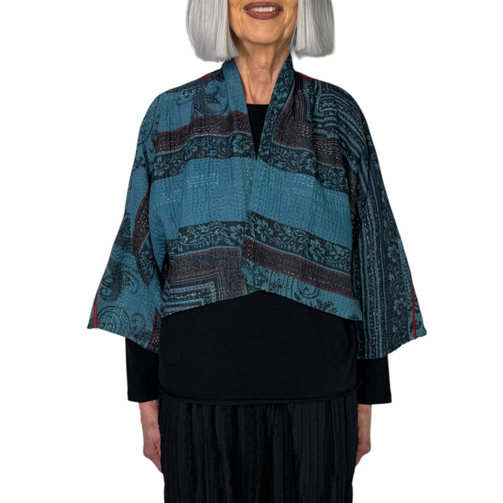PAISLEY & PATCH PUFF SLEEVE SHRUG