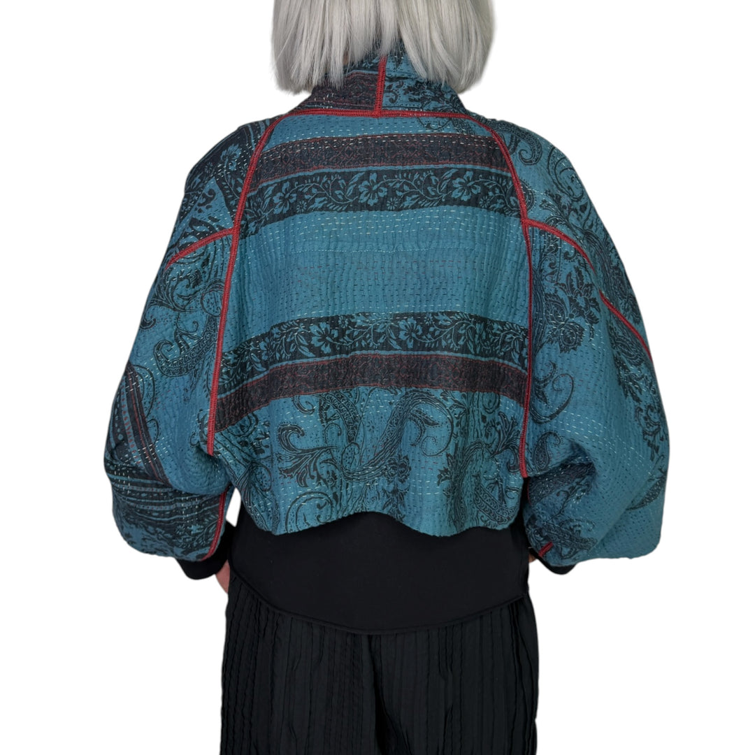 PAISLEY & PATCH PUFF SLEEVE SHRUG