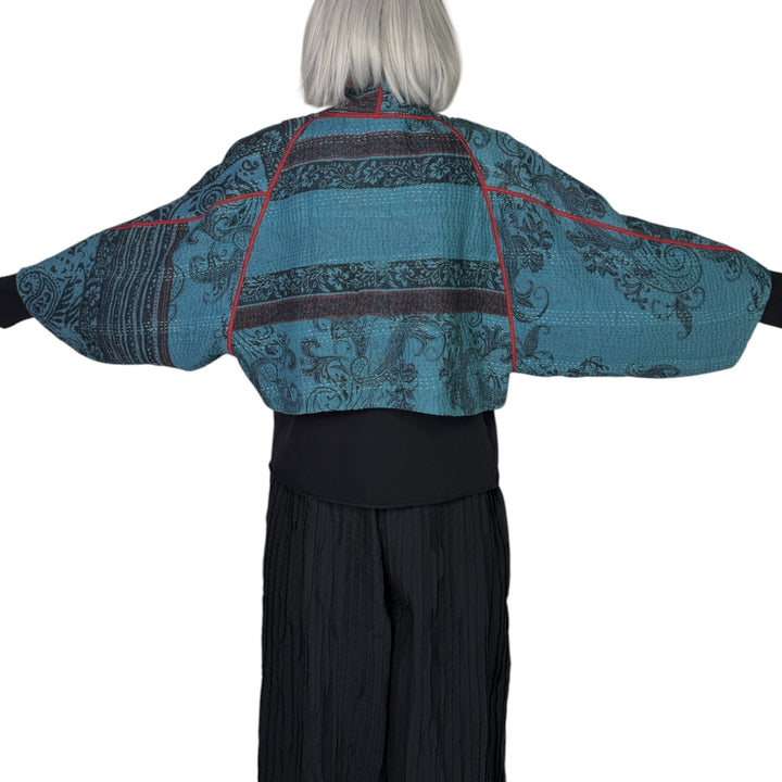 PAISLEY & PATCH PUFF SLEEVE SHRUG