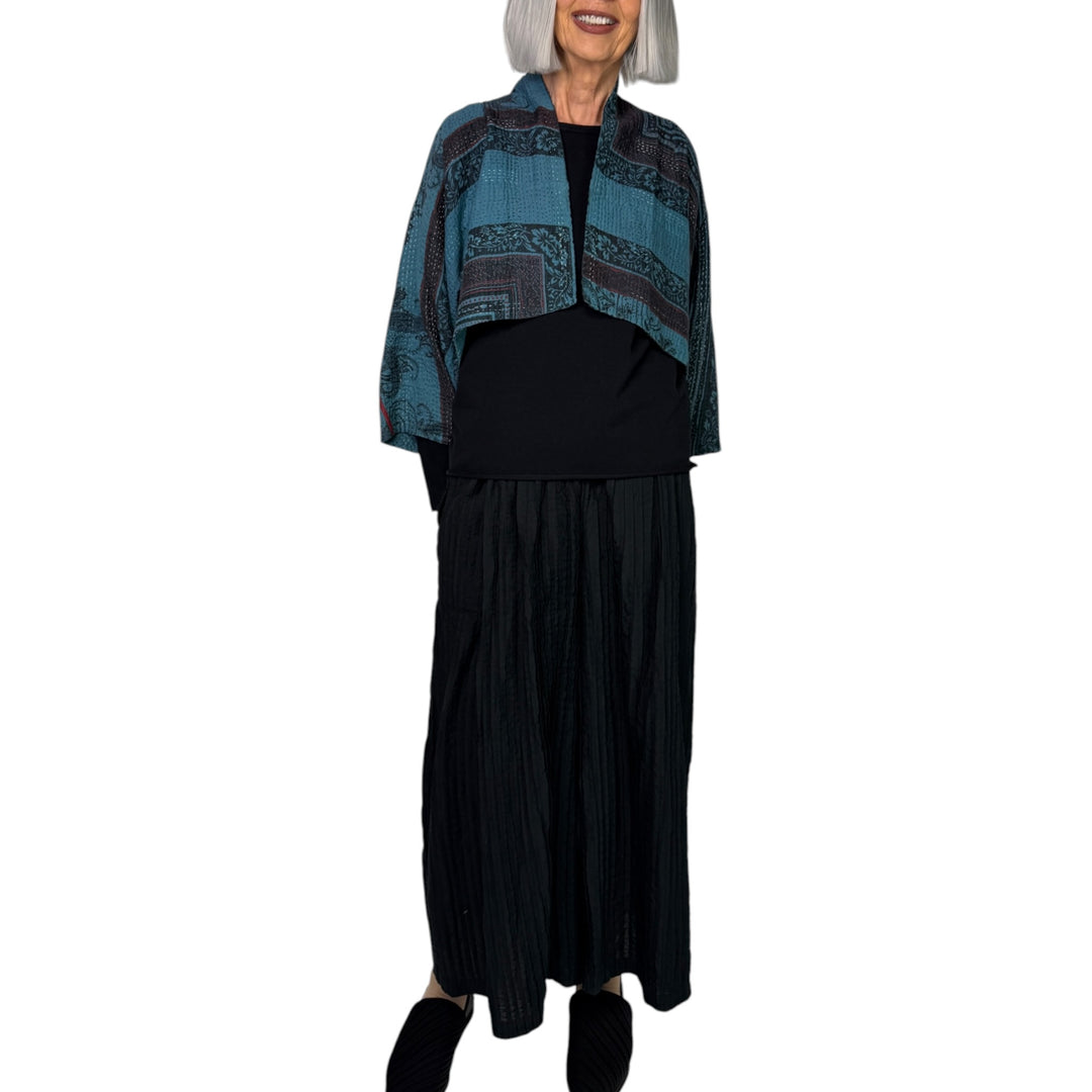 PAISLEY & PATCH PUFF SLEEVE SHRUG