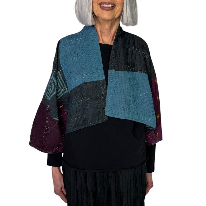 PAISLEY & PATCH PUFF SLEEVE SHRUG
