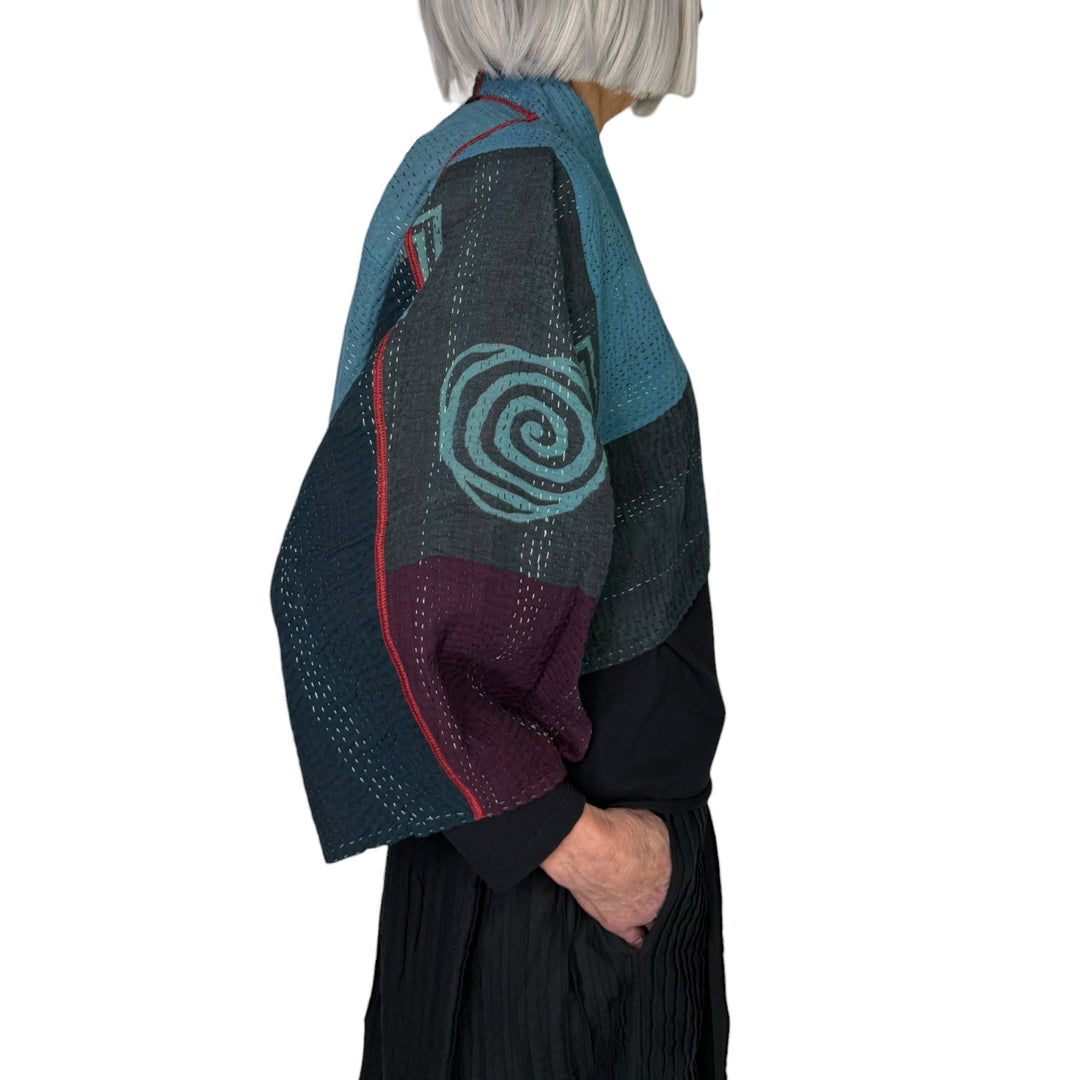PAISLEY & PATCH PUFF SLEEVE SHRUG
