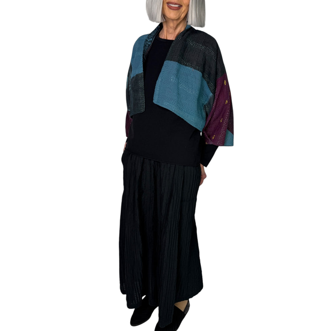 PAISLEY & PATCH PUFF SLEEVE SHRUG