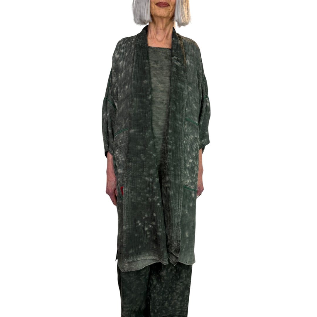 SAND SUN DYE KIMONO WRAP LONG COAT