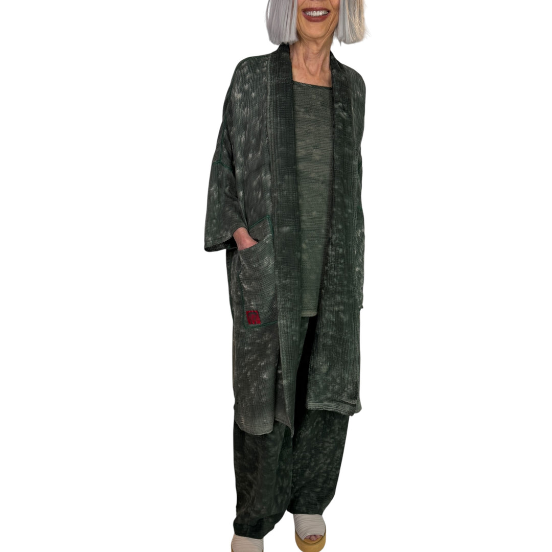 SAND SUN DYE KIMONO WRAP LONG COAT