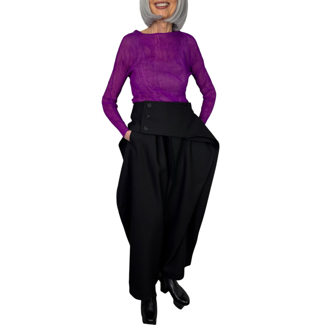 CHIFFON TWIST 2 CREW NECK TOP