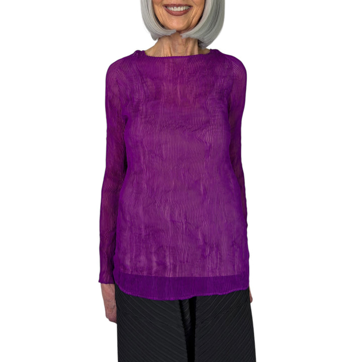 CHIFFON TWIST 2 CREW NECK TOP