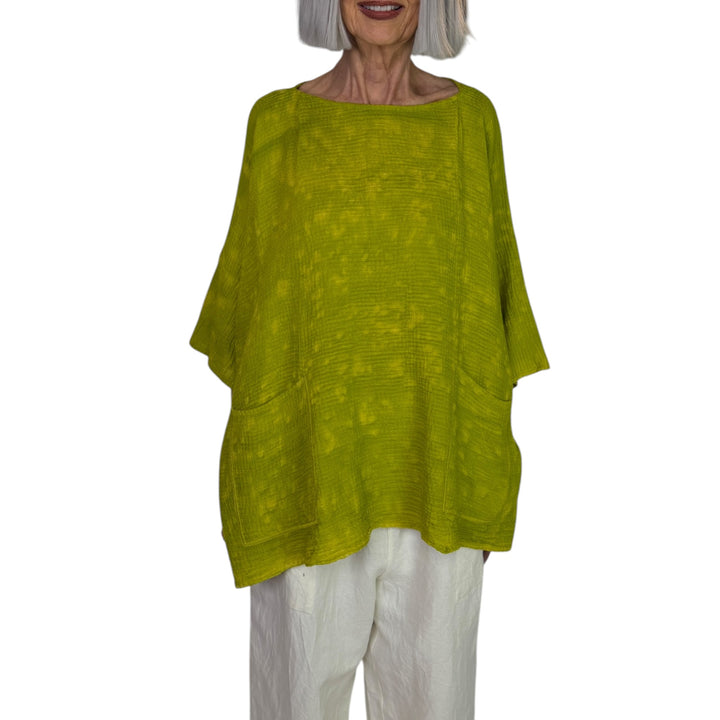 SAND SUN DYE RIPPLE BOATNECK TOP