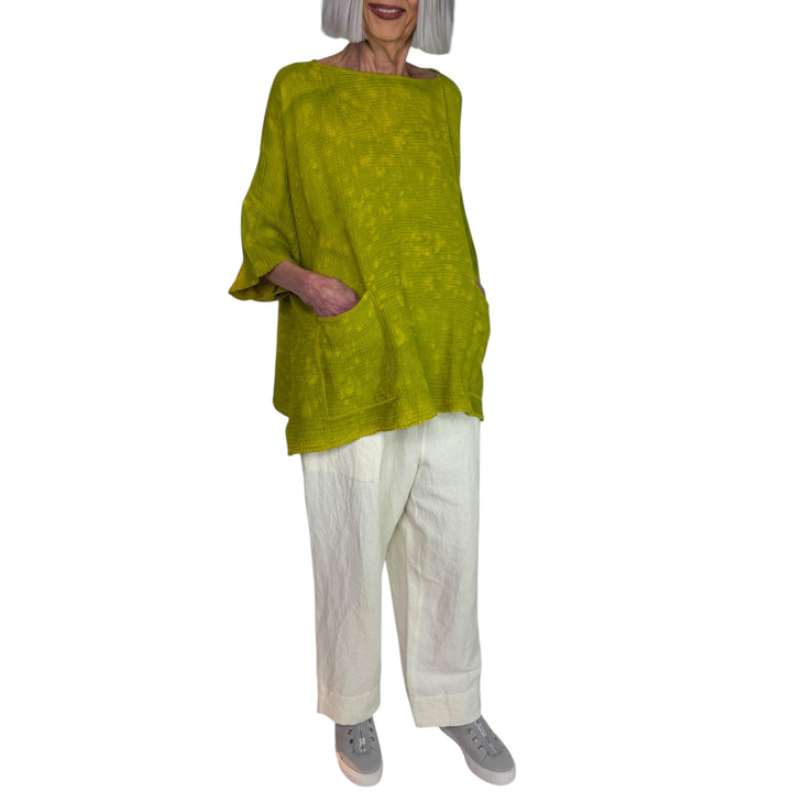 SAND SUN DYE RIPPLE BOATNECK TOP