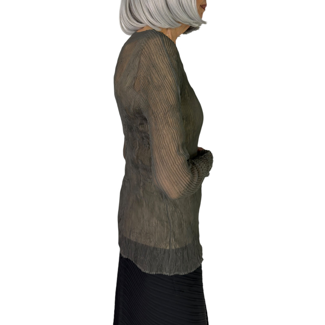 CHIFFON TWIST 2 CREW NECK TOP