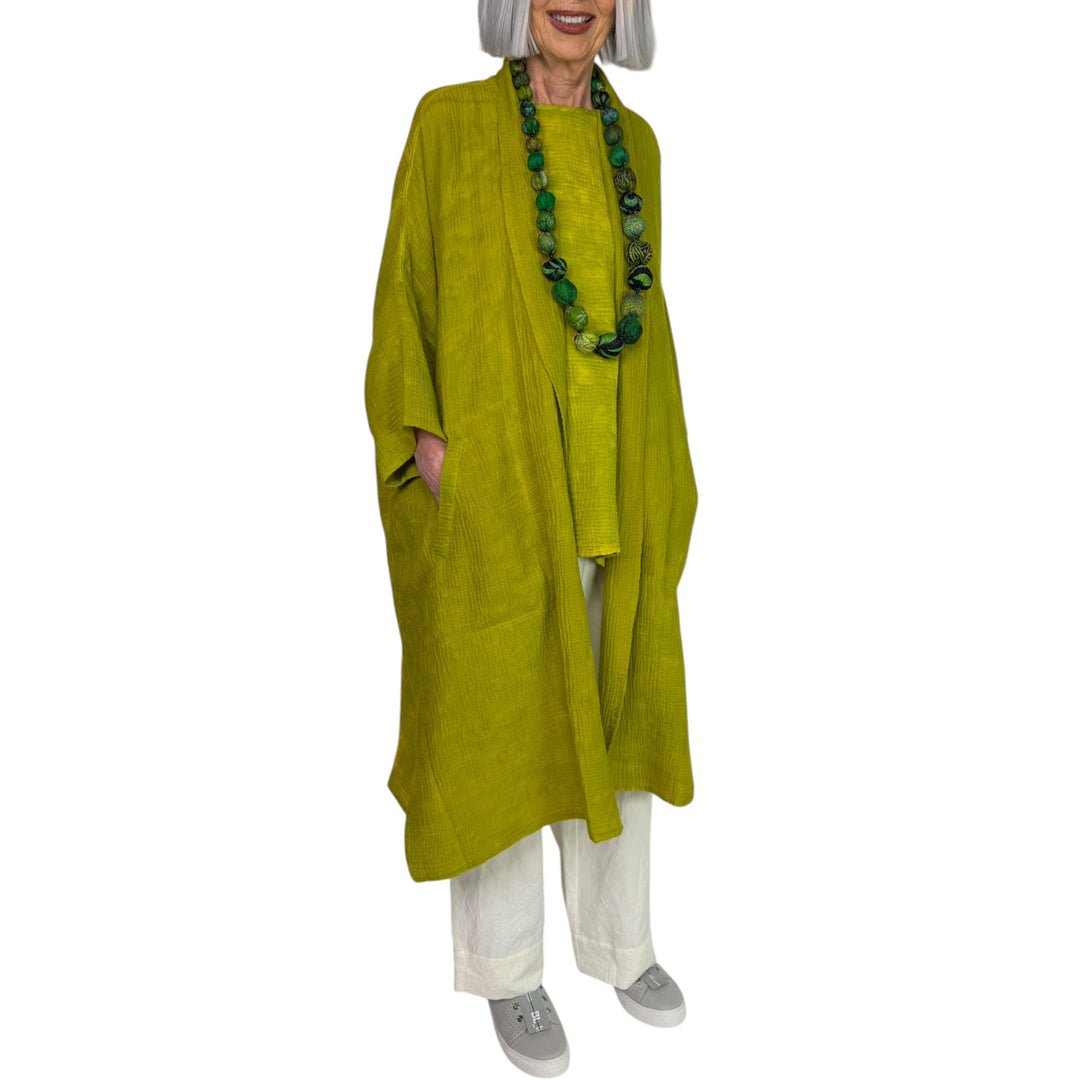 SAND SUN DYE KIMONO WRAP LONG COAT