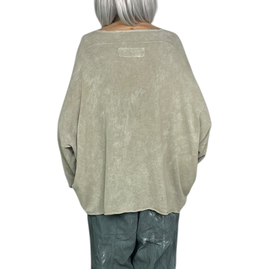 COTTON CREPE KNIT TOP