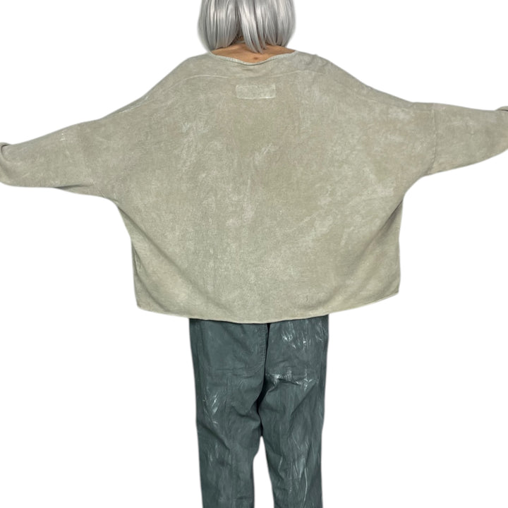 COTTON CREPE KNIT TOP