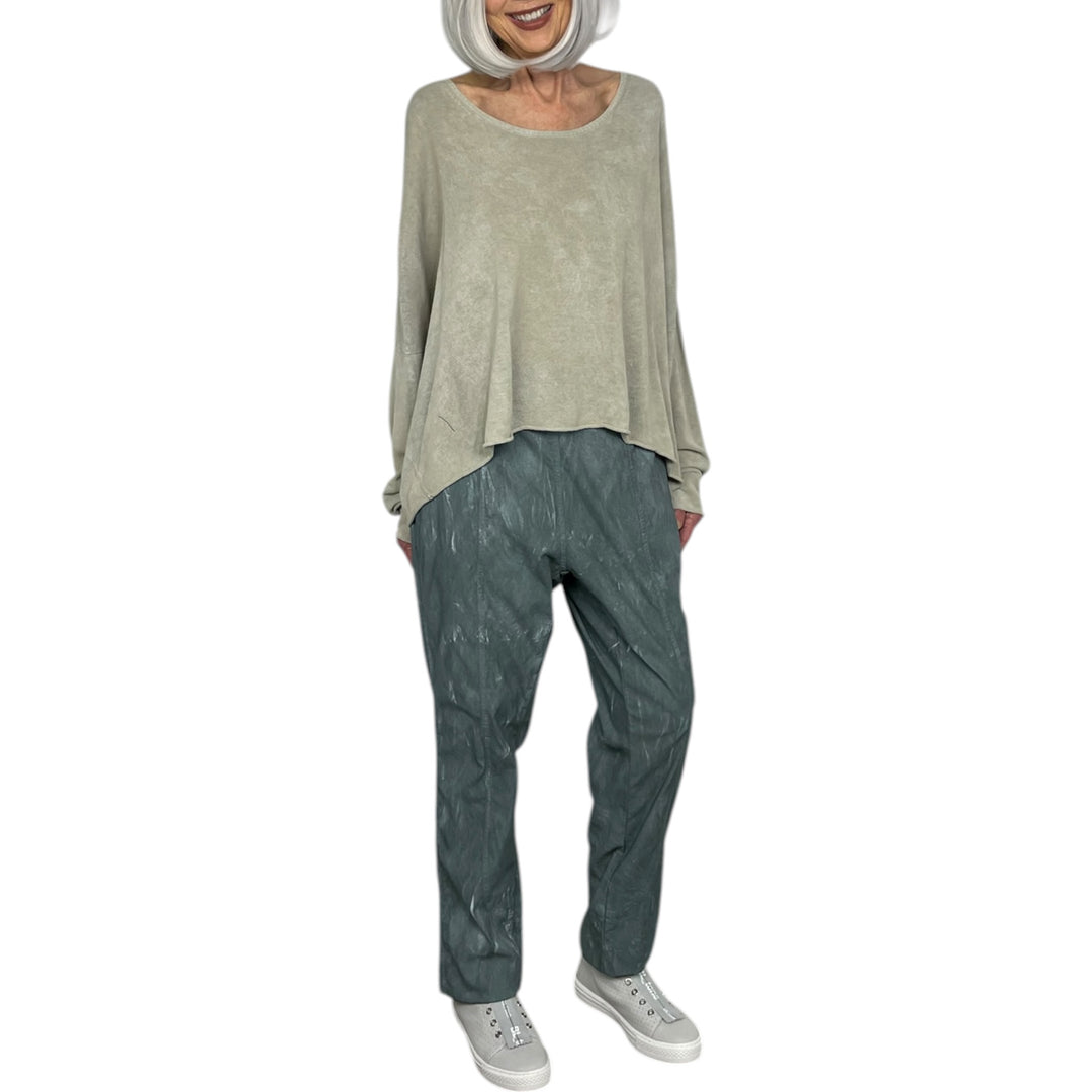 COTTON CREPE KNIT TOP