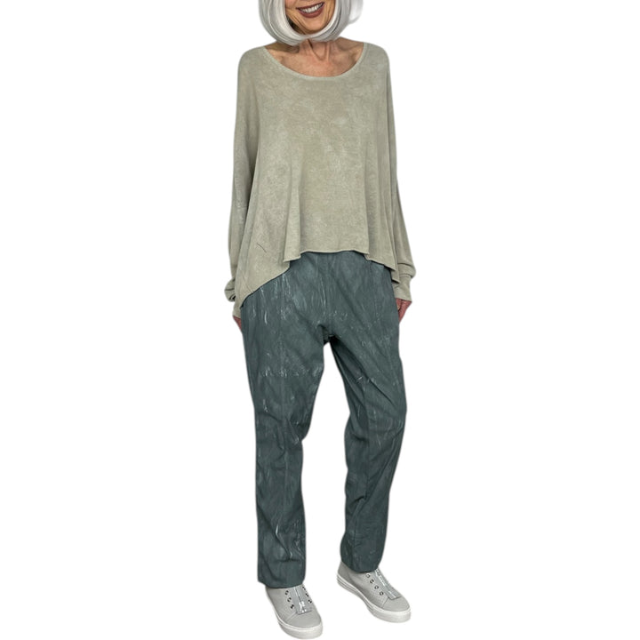 COTTON CREPE KNIT TOP