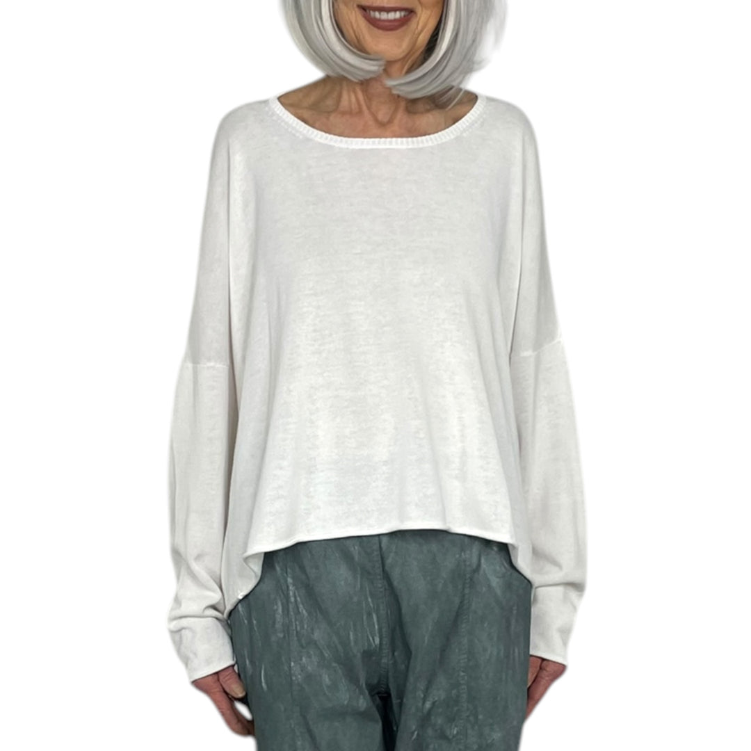 COTTON CREPE KNIT TOP