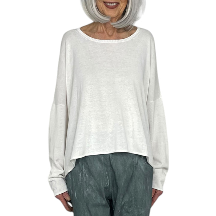 COTTON CREPE KNIT TOP
