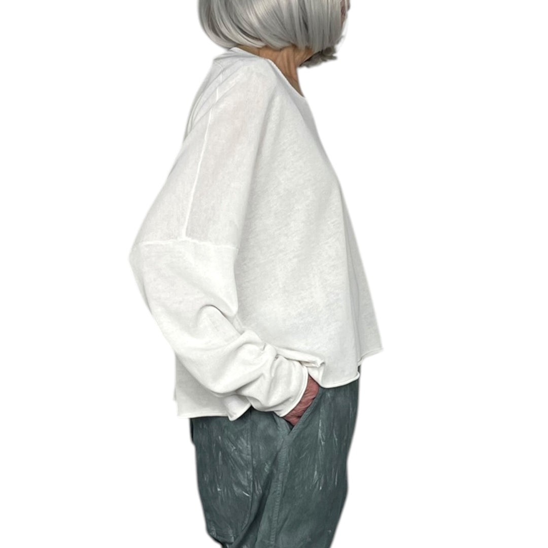 COTTON CREPE KNIT TOP