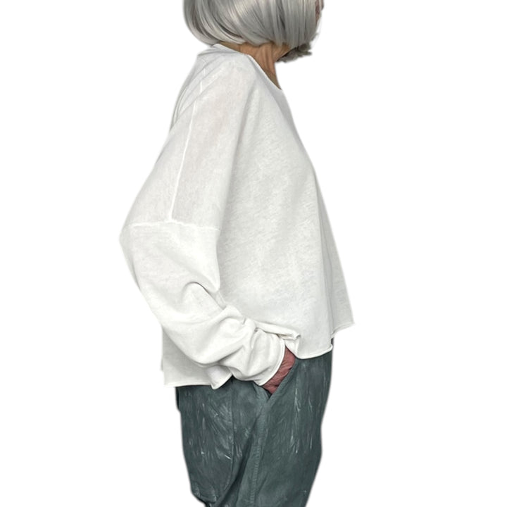 COTTON CREPE KNIT TOP