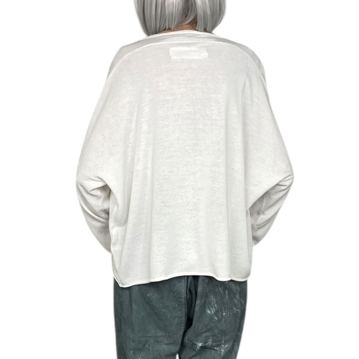 COTTON CREPE KNIT TOP